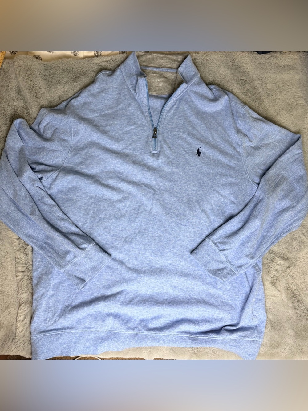 Polo Ralph Lauren Quarter Zip Pullover Light Blue Embroidered Pony XXL Preppy